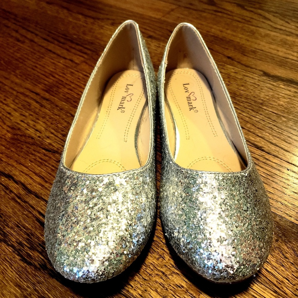 Silver Sparkle Flats